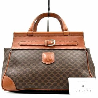 セリーヌ(celine)の《良品》CELINE マカダム レザー ベルト トリオンフ ハンドバッグ(ハンドバッグ)