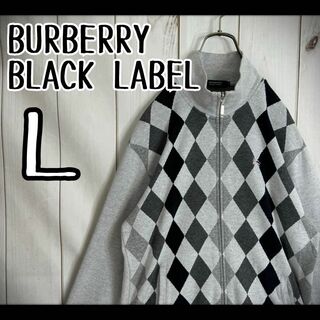 BURBERRY BLACK LABEL - 【希少デザイン】　バーバリーブラックレーベル　ニットブルゾン　アーガイルチェック