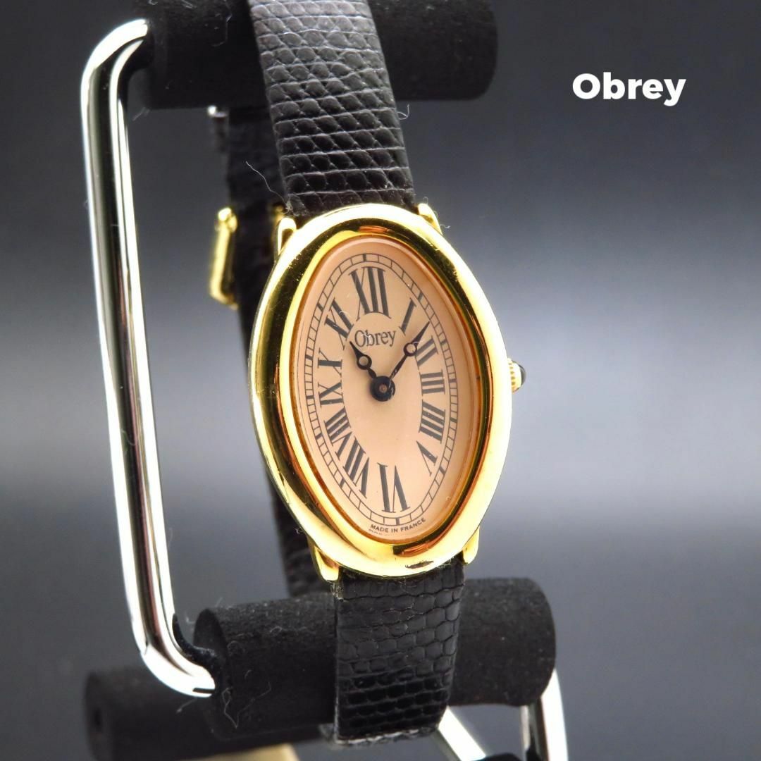 Obrey 腕時計 オーバルフェイス ローマン ゴールド ブレゲ針 Obrey 腕時計 オーバルフェイス ローマン ゴールド ブレゲ針
