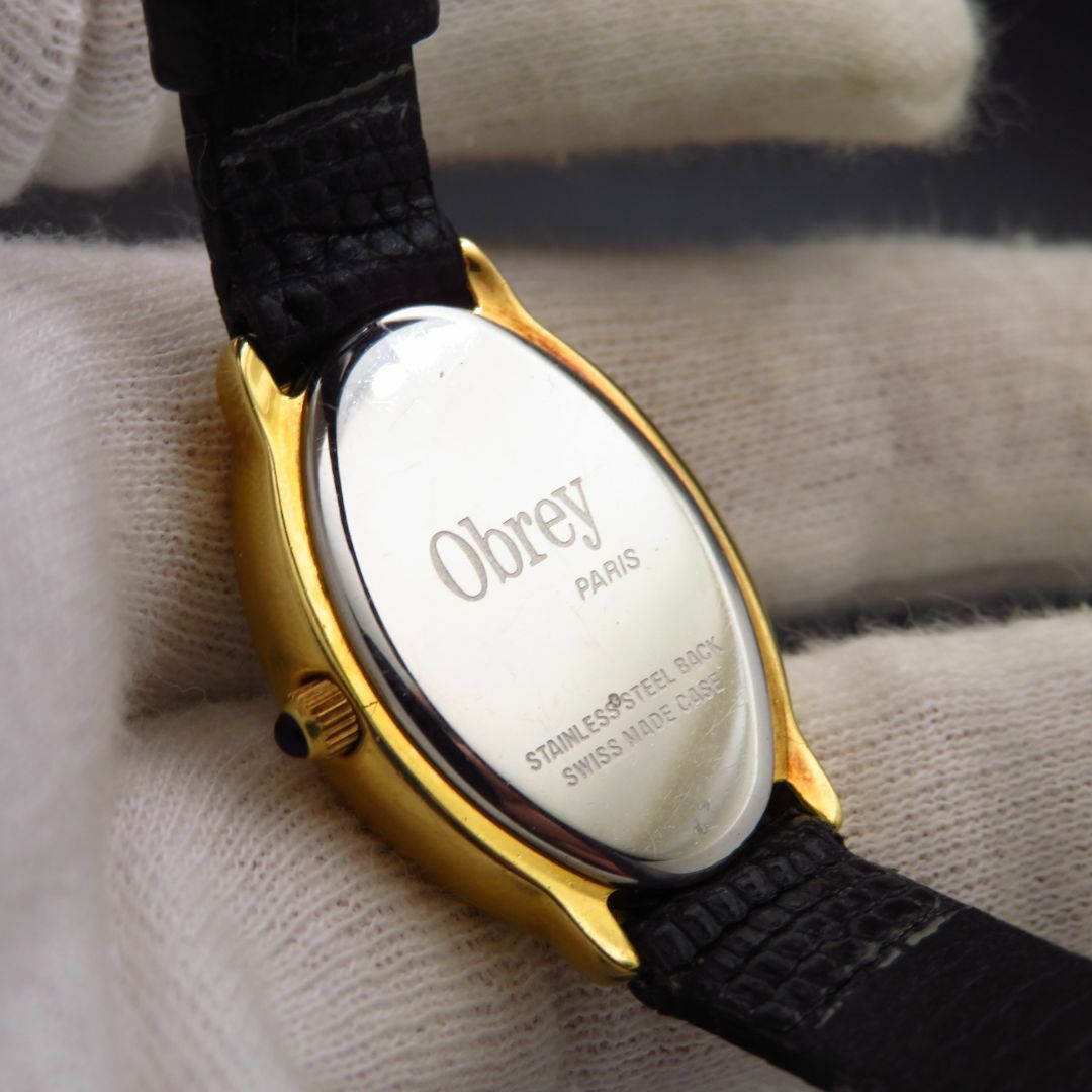 Obrey 腕時計 オーバルフェイス ローマン ゴールド ブレゲ針 Obrey 腕時計 オーバルフェイス ローマン ゴールド ブレゲ針