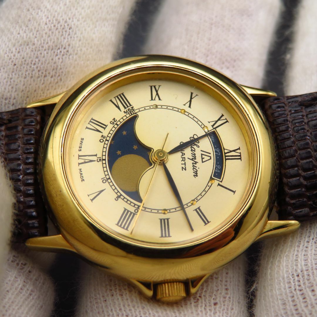 Champion ムーンフェイズ 腕時計 ローマン スイス製  メンズの時計(腕時計(アナログ))の商品写真
