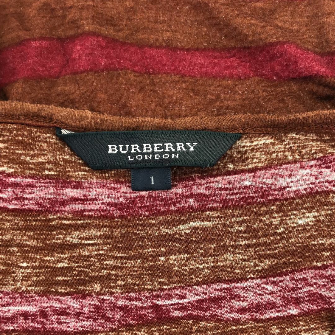 BURBERRY(バーバリー)の美品 送料無料 BURBERRY Tシャツ 半袖 ブラウン ボーダー S 日本製 レディースのトップス(Tシャツ(半袖/袖なし))の商品写真