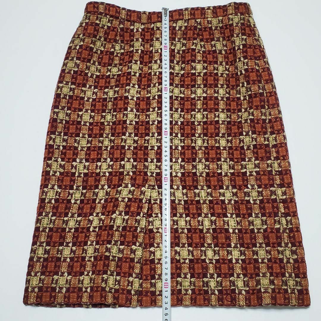 ALBERTA FERRETTI(アルベルタフェレッティ)のアルベルタフェレッティ　茶系　チェック柄　スカート　サイズI 44（約XL～3L レディースのスカート(ひざ丈スカート)の商品写真