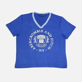 アバクロンビーアンドフィッチ(Abercrombie&Fitch)の★新品★アバクロンビー&フィッチ★ヴィスコースニット半袖Tシャツ(Blue/M)(Tシャツ(半袖/袖なし))