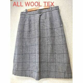 1160x【春秋に最適】ALL WOOL TEX 古着 スカート レディース(ひざ丈スカート)