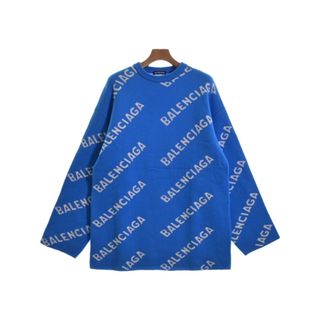 バレンシアガ(Balenciaga)のBALENCIAGA バレンシアガ ニット・セーター XS 青x白(総柄) 【古着】【中古】(ニット/セーター)