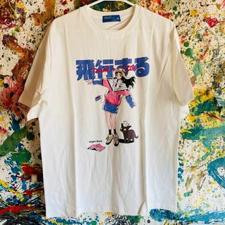 飛行する リプリント Tシャツ 半袖 メンズ 新品 個性的 白(Tシャツ/カットソー(半袖/袖なし))