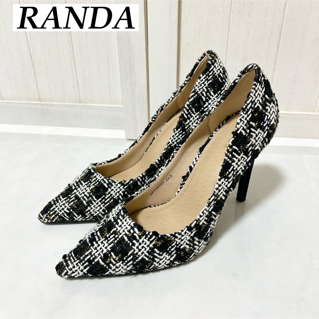 RANDA(ランダ)の極美品　RANDA ランダ ハイヒール ツイード パンプス 22.5cm レディースの靴/シューズ(ハイヒール/パンプス)の商品写真