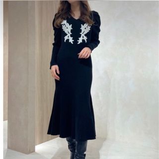 ハーリップトゥ(Her lip to)のherlipto Lily Lace Knit Midi Dres(ロングワンピース/マキシワンピース)