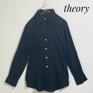 セオリー(theory)のセオリー　シアーシャツ　黒　春服　ブラウス　トップス　きれい系　透け感(シャツ/ブラウス(長袖/七分))