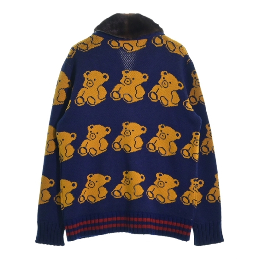 Gucci(グッチ)のGUCCI グッチ カーディガン L 紺x黄(総柄) 【古着】【中古】 メンズのトップス(カーディガン)の商品写真