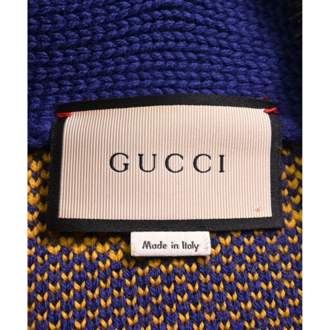 Gucci(グッチ)のGUCCI グッチ カーディガン L 紺x黄(総柄) 【古着】【中古】 メンズのトップス(カーディガン)の商品写真