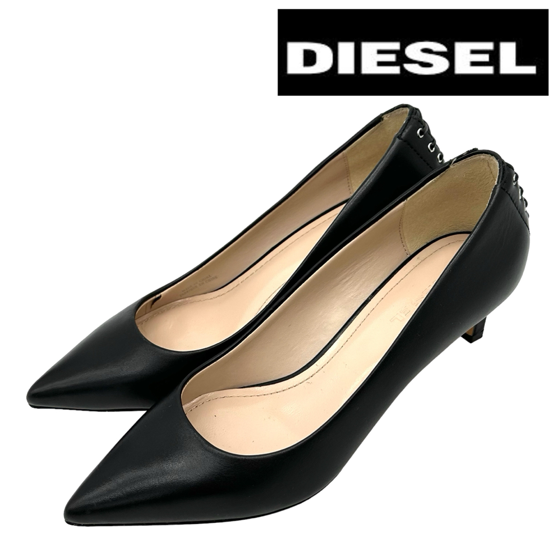 DIESEL(ディーゼル)の〈美品〉DIESEL ディーゼル【23.5cm】ポインテッドトゥ パンプス 黒 レディースの靴/シューズ(ハイヒール/パンプス)の商品写真