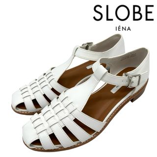 スローブイエナ(SLOBE IENA)の【美品】SLOBE IENA【24cm】ストラップ グルカサンダル 白(サンダル)