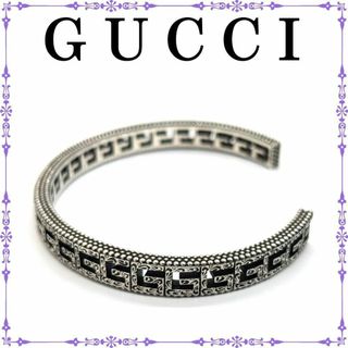 グッチ(Gucci)の【良品】グッチ  スクエアG アラベスク 18 シルバー925 カフブレスレット(ブレスレット/バングル)