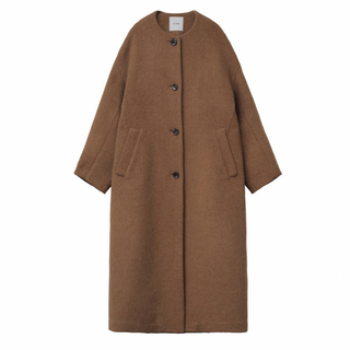 CLANE - COLLORLESS WOOL COCOON COAT