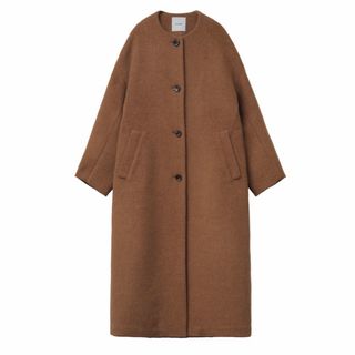 COLLORLESS WOOL COCOON COAT