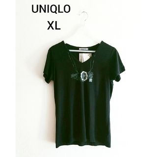 ユニクロ(UNIQLO)のタグ付き新品◆UNIQLO ユニクロ Vネック Tシャツ レディース XL◆(Tシャツ(半袖/袖なし))