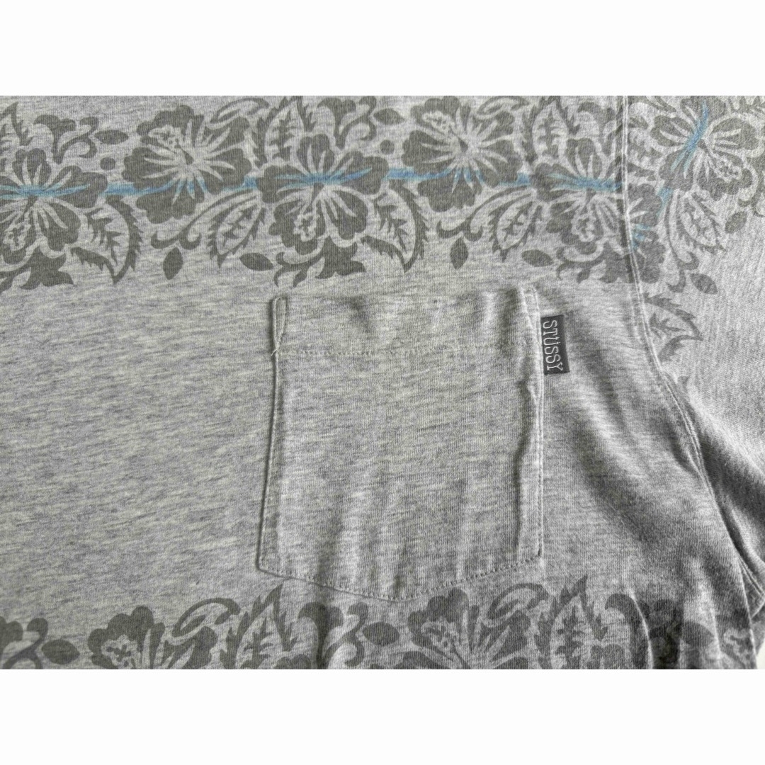 STUSSY(ステューシー)のゴールデンサイズ　ステューシー　胸ポケット付　花柄　ボーダー　ビンテージ　y2k メンズのトップス(Tシャツ/カットソー(半袖/袖なし))の商品写真