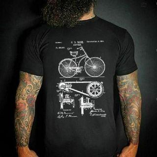 ロードバイク 自転車図面 Tシャツ MTB シマノ105 ヒルクライムスプリン