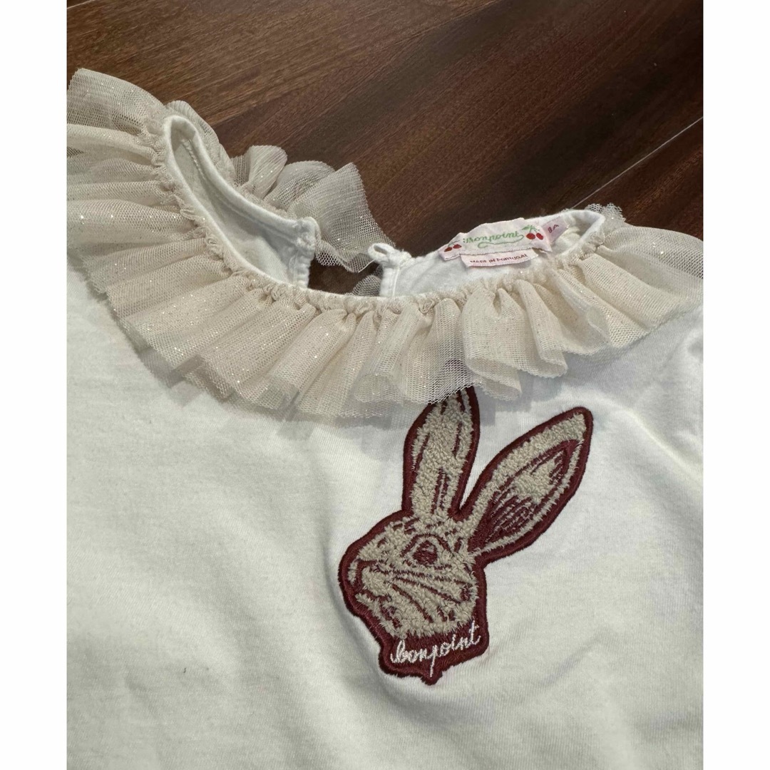 Bonpoint(ボンポワン)のbonpoint ボンポワン 8A ウサギ 長袖Tシャツ キッズ/ベビー/マタニティのキッズ服女の子用(90cm~)(Tシャツ/カットソー)の商品写真