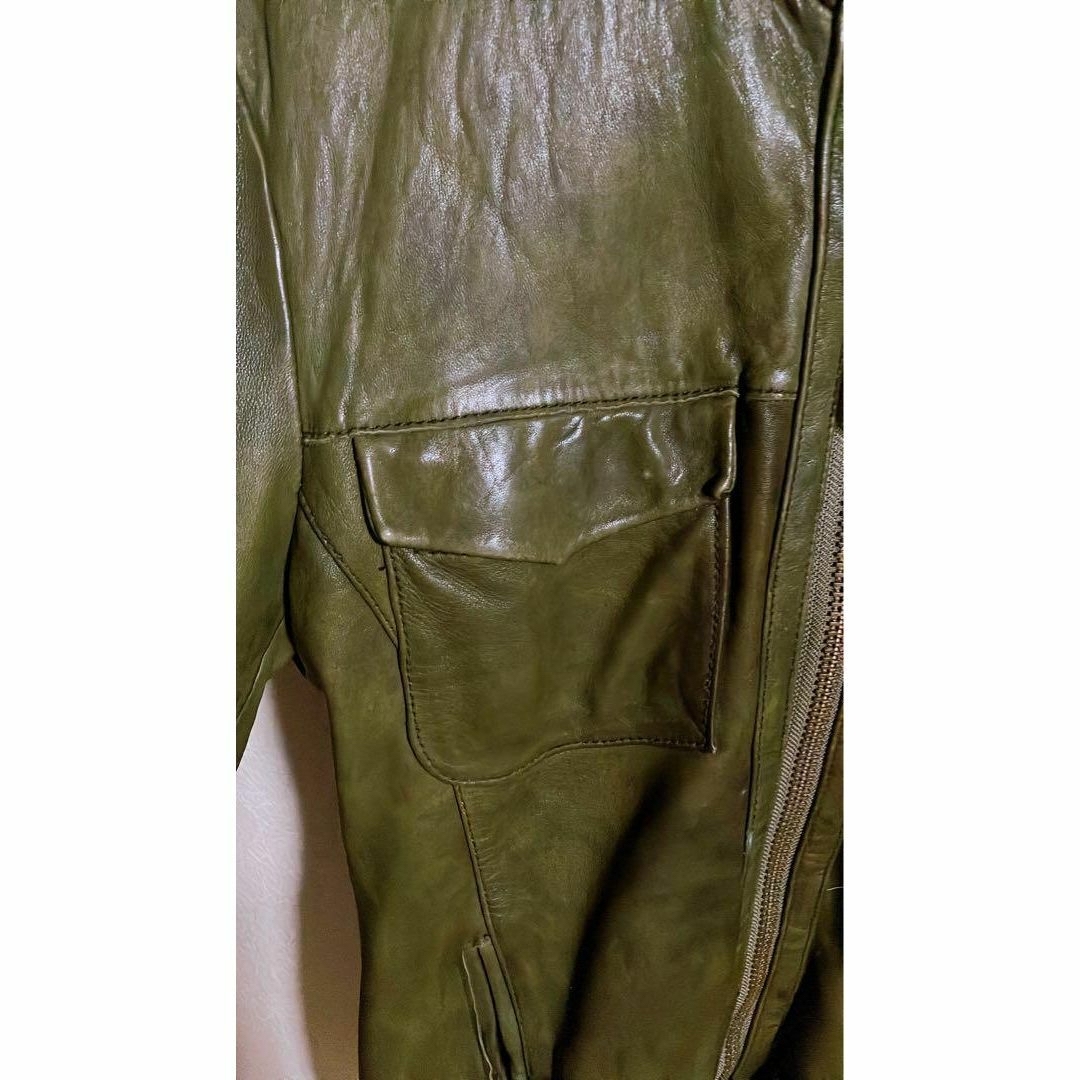 JOHNBULL(ジョンブル)のジョンブル　ライダースジャケット　オリーブ／グリーン メンズのジャケット/アウター(レザージャケット)の商品写真