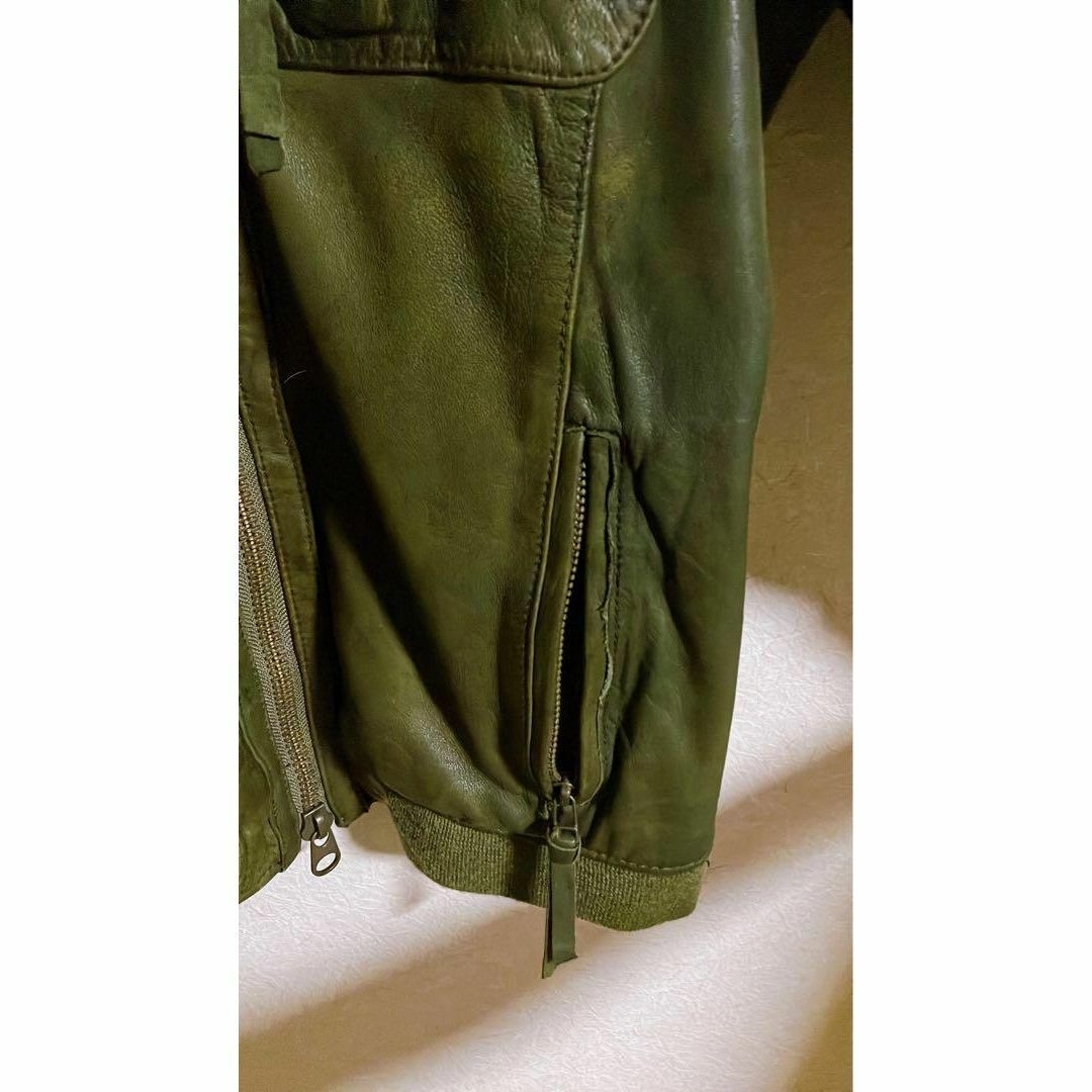 JOHNBULL(ジョンブル)のジョンブル　ライダースジャケット　オリーブ／グリーン メンズのジャケット/アウター(レザージャケット)の商品写真