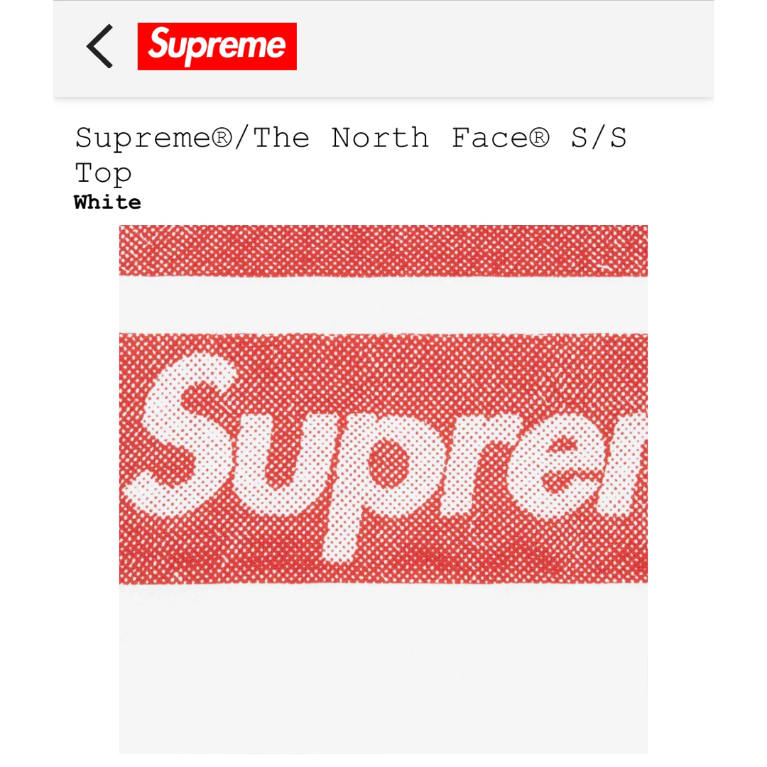 Supreme(シュプリーム)のSupreme × The North Face S/S Top 白 M メンズのトップス(Tシャツ/カットソー(半袖/袖なし))の商品写真