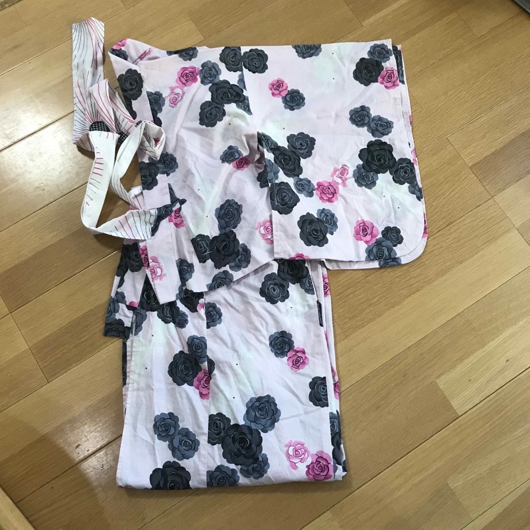 浴衣、ウサギ、花柄、ピンク、日本舞踊 キッズ/ベビー/マタニティのキッズ服女の子用(90cm~)(和服/着物)の商品写真