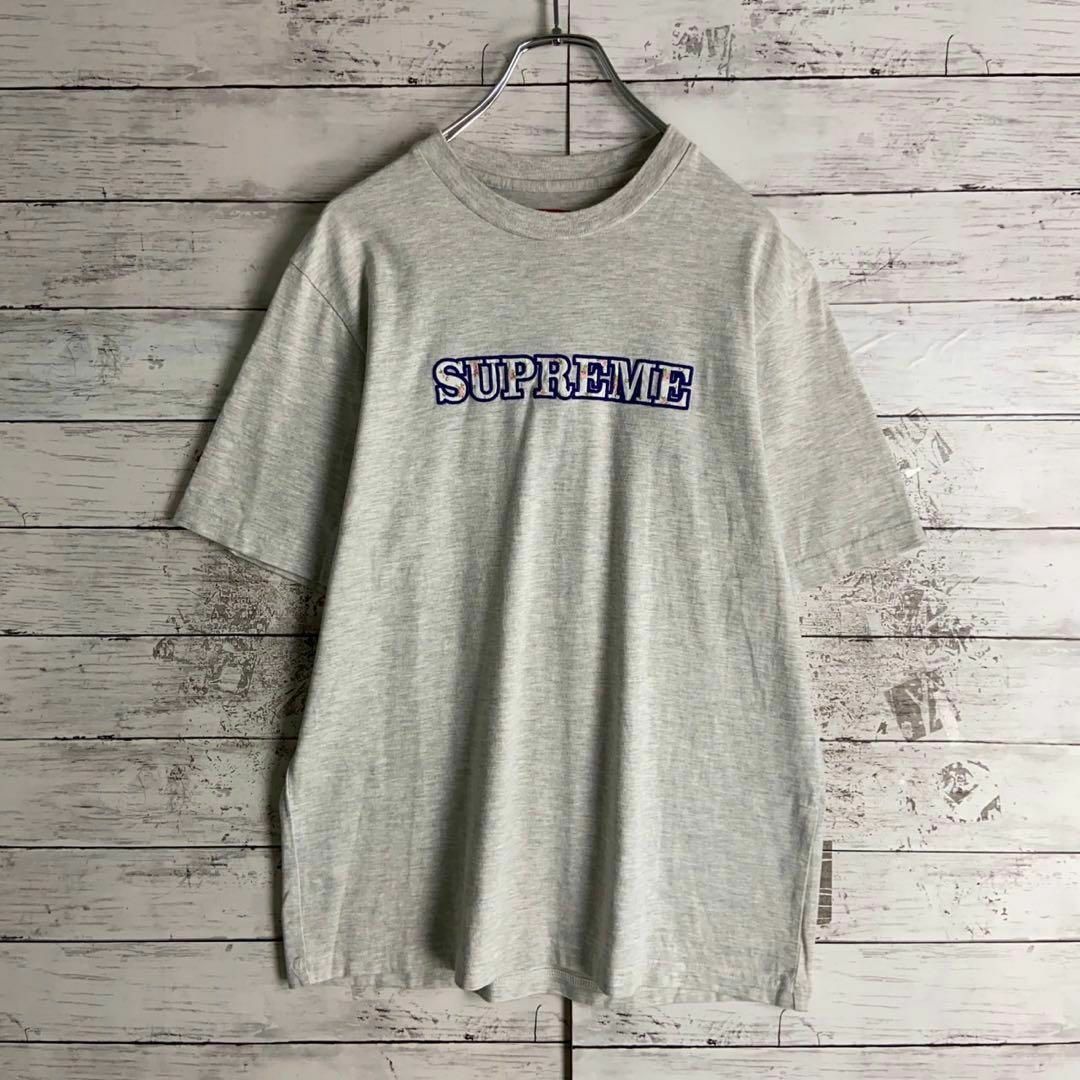 Supreme(シュプリーム)の9092【人気デザイン】シュプリーム☆刺繍ロゴ定番カラーtシャツ　美品 メンズのトップス(Tシャツ/カットソー(半袖/袖なし))の商品写真