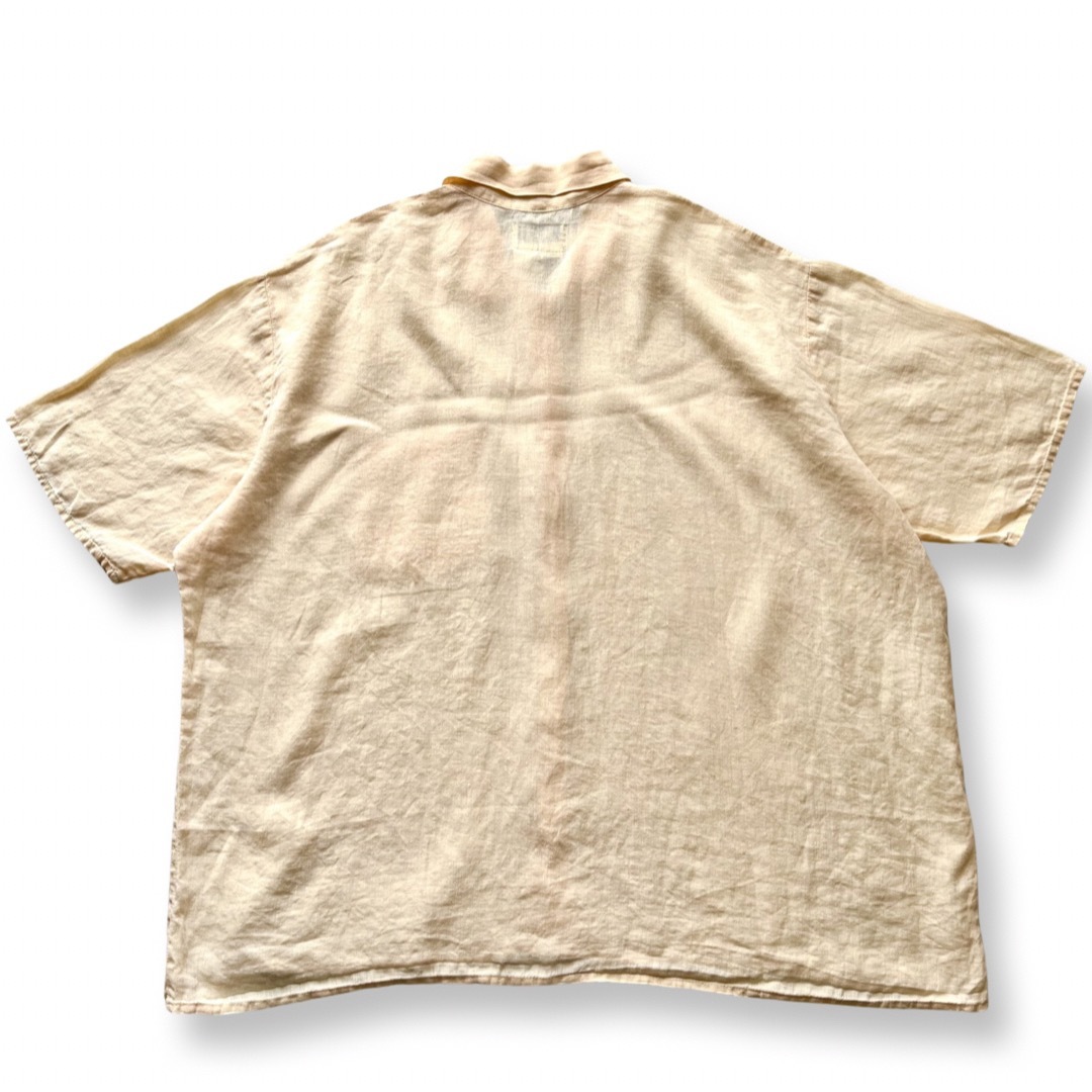 VINTAGE(ヴィンテージ)の【ヴィンテージ】70s FLAX 半袖リネンシャツ L 麻100% リトアニア製 メンズのトップス(シャツ)の商品写真