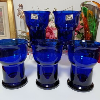 ADAM & EVE アダムアンドイブ カラーグラス コバルトブルー ５個(グラス/カップ)