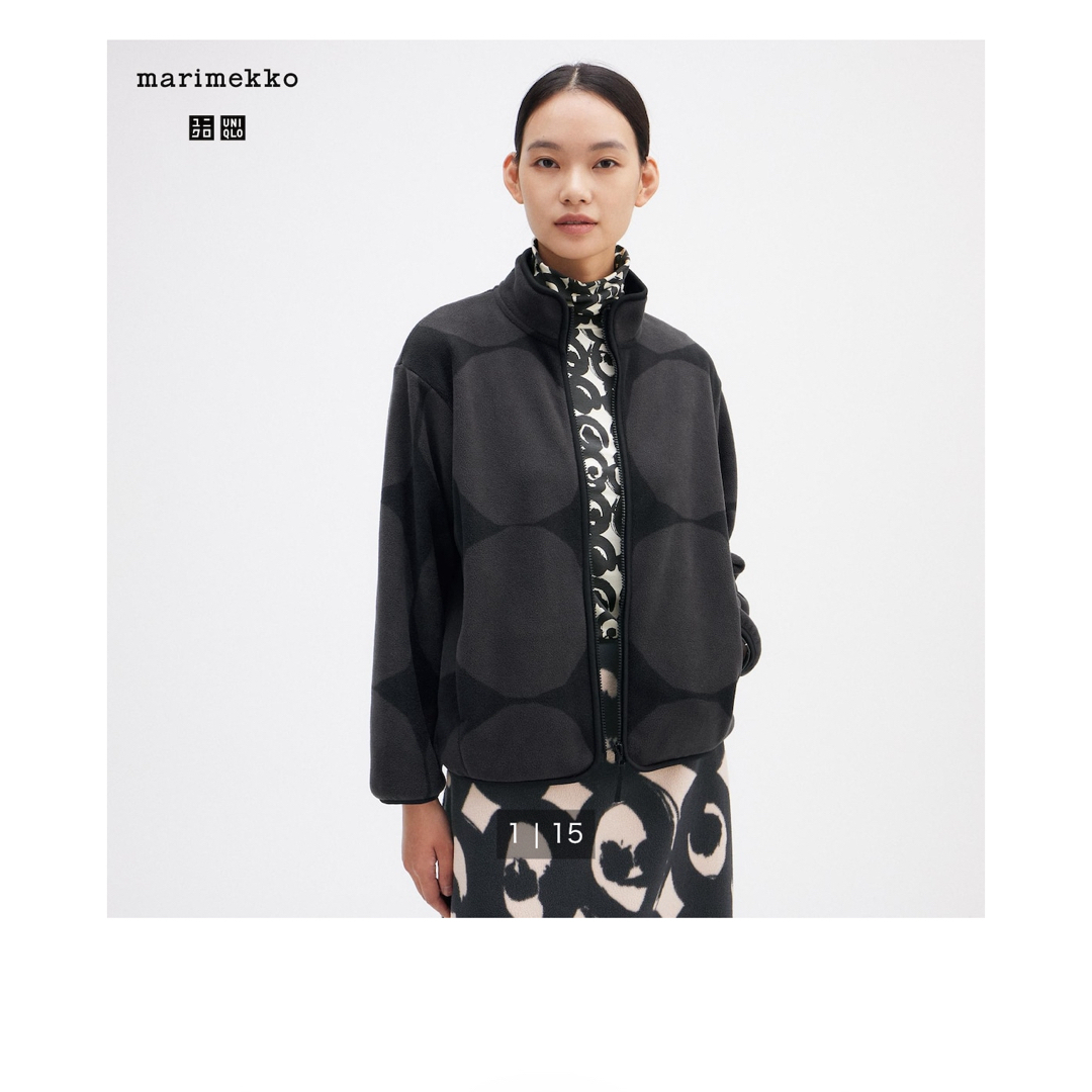 UNIQLO(ユニクロ)の新品未使用 ユニクロ marimekko フリース ダークグレー XXLサイズ レディースのジャケット/アウター(その他)の商品写真