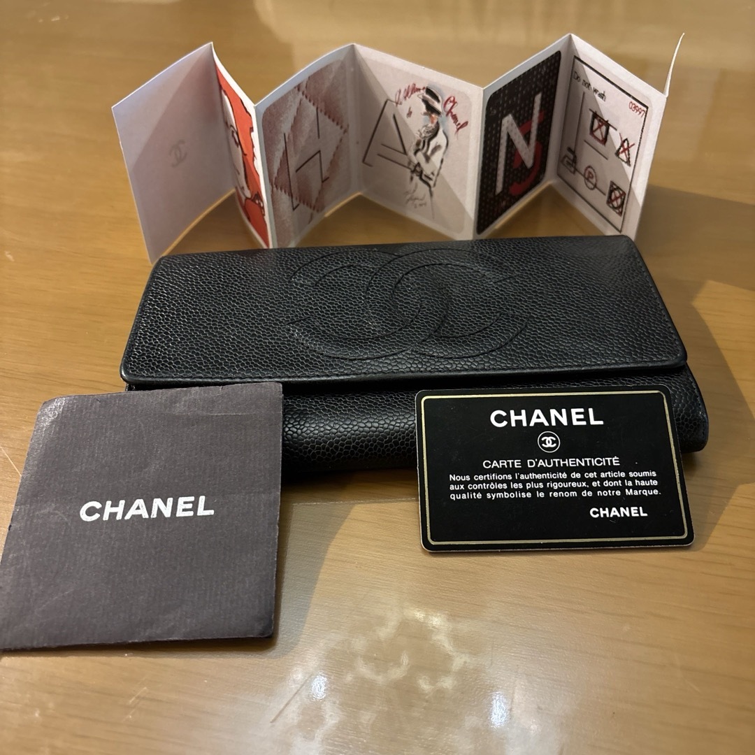 CHANEL(シャネル)の激安ココシャネルキャビアスキン#シャネルロングウォレットブラック長財布ココマーク レディースのファッション小物(財布)の商品写真