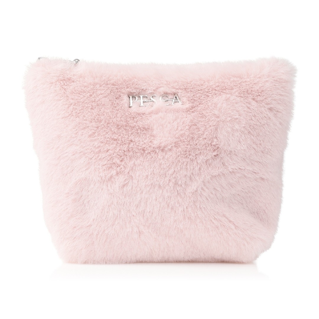 新品　ペスカ ファーポーチ　ピンク レディースのファッション小物(ポーチ)の商品写真