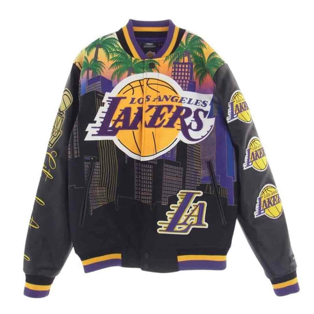 プロスタンダード PRO STANDARD ジャケット LOS ANGELES LAKERS REMIX Varsity Jacket ロサンゼルス・レイカーズ バーシティ ジャケット ブラック系 マルチカラー系 M【美品】【中古】 メンズのジャケット/アウター(その他)の商品写真