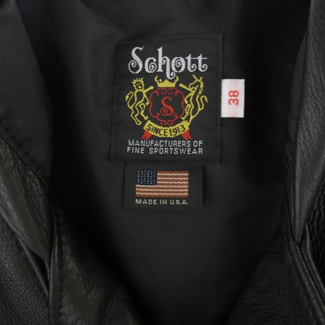 schott(ショット)のschott ショット ジャケット 503HDT 訳有 HOODED ONESTAR 牛革 カウハイド フード ワンスター レザー ライダース ジャケット ブラック系 38【中古】 メンズのジャケット/アウター(その他)の商品写真