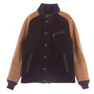 ワイツーレザー Y2 LEATHER ジャケット TB-136 STEER SUEDE × STEER OIL RIB JKT ステアスエード ステア オイル リブ ファラオ スタジャン ジャケット ブラウン系 40【美品】【中古】(その他)