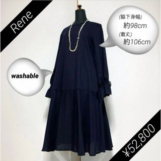 ルネ(René)の極美品★¥52,800 Rene ポエットスリーブAラインドレス　38 36(ロングワンピース/マキシワンピース)