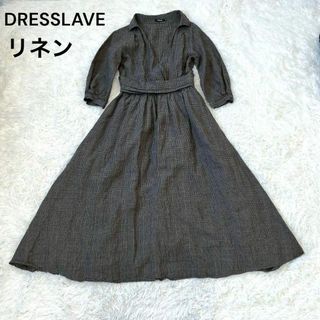 ドレスレイブ(DRESSLAVE)のDRESSLAVE ドレスレイブ　リネン　チェック　ワンピース(ロングワンピース/マキシワンピース)