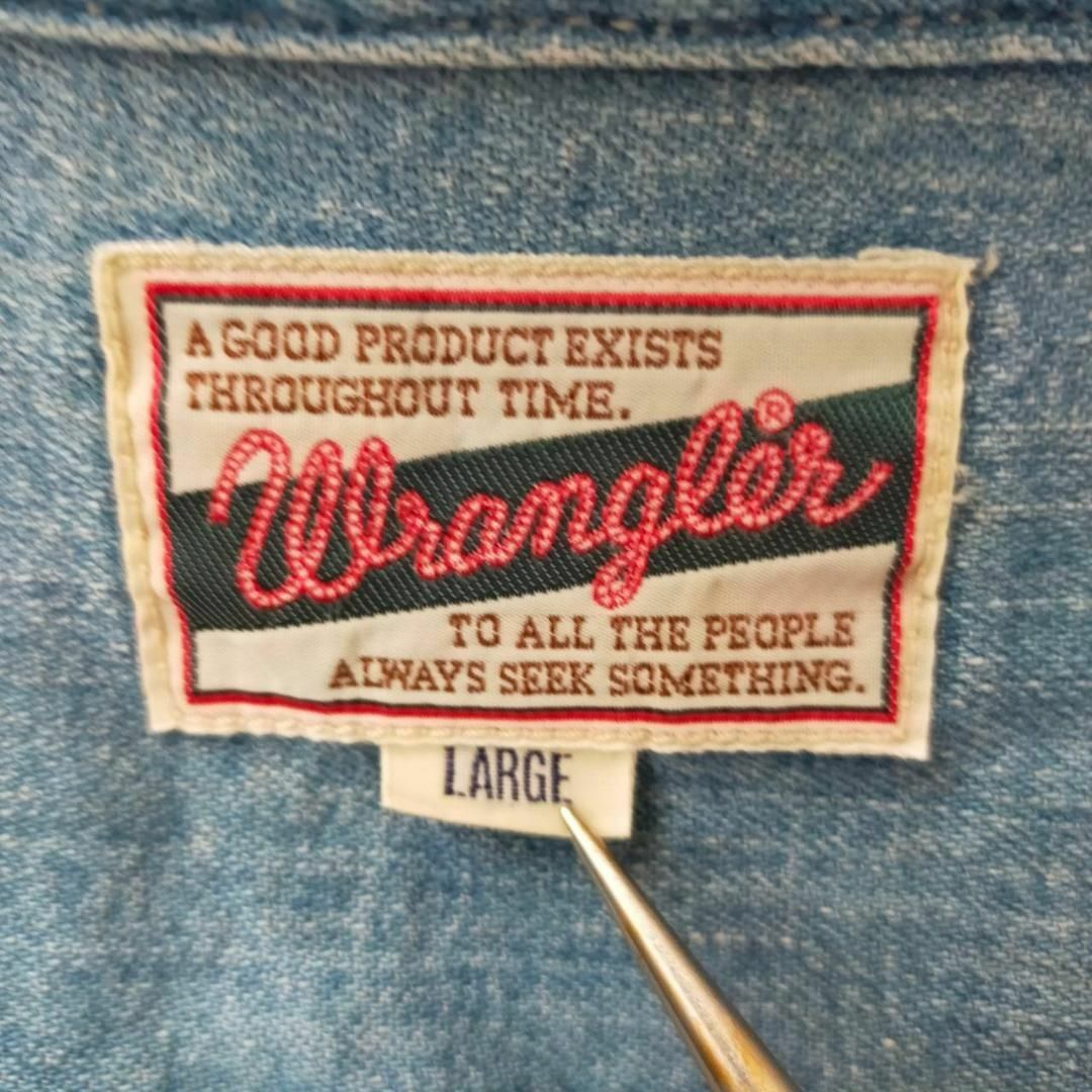 Wrangler(ラングラー)のWrangler ラングラー デニム シャツ Lサイズ ブルー ヴィンテージ メンズのトップス(シャツ)の商品写真