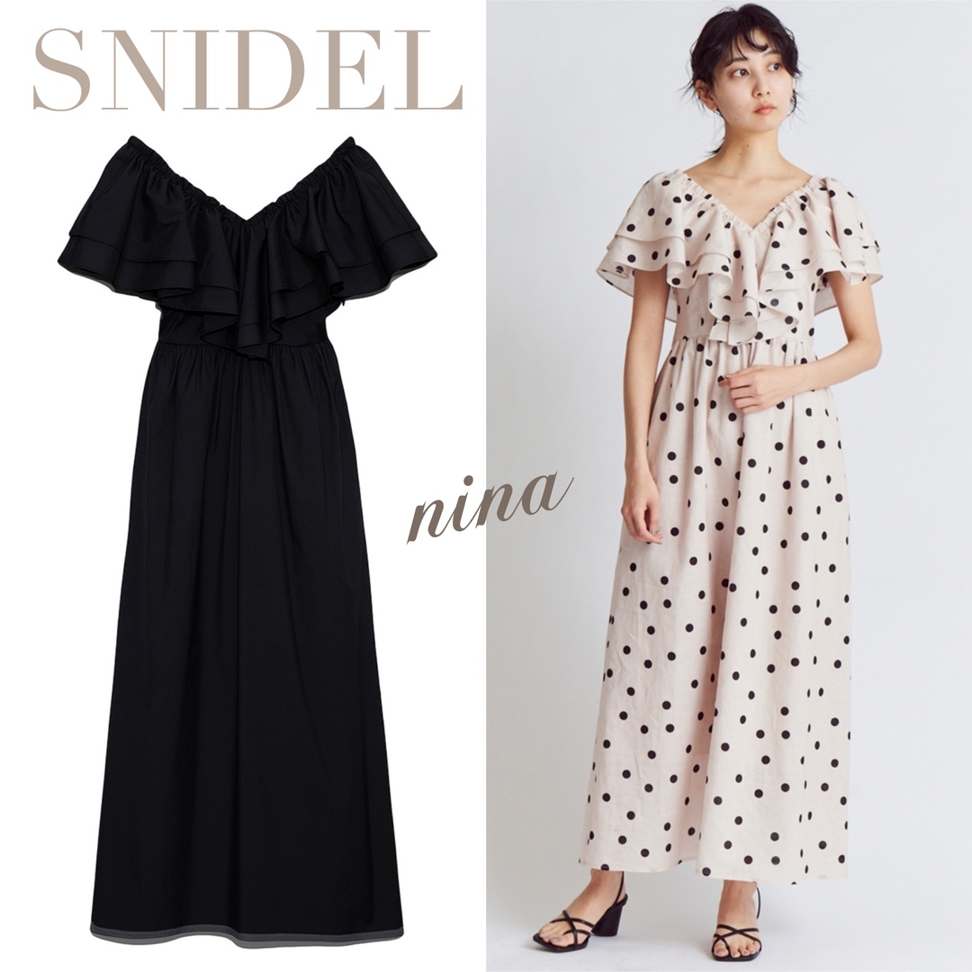 SNIDEL(スナイデル)のワンピース SNIDEL 新作 完売 ロング 骨スト 夏 完売 オフショル レディースのワンピース(ロングワンピース/マキシワンピース)の商品写真