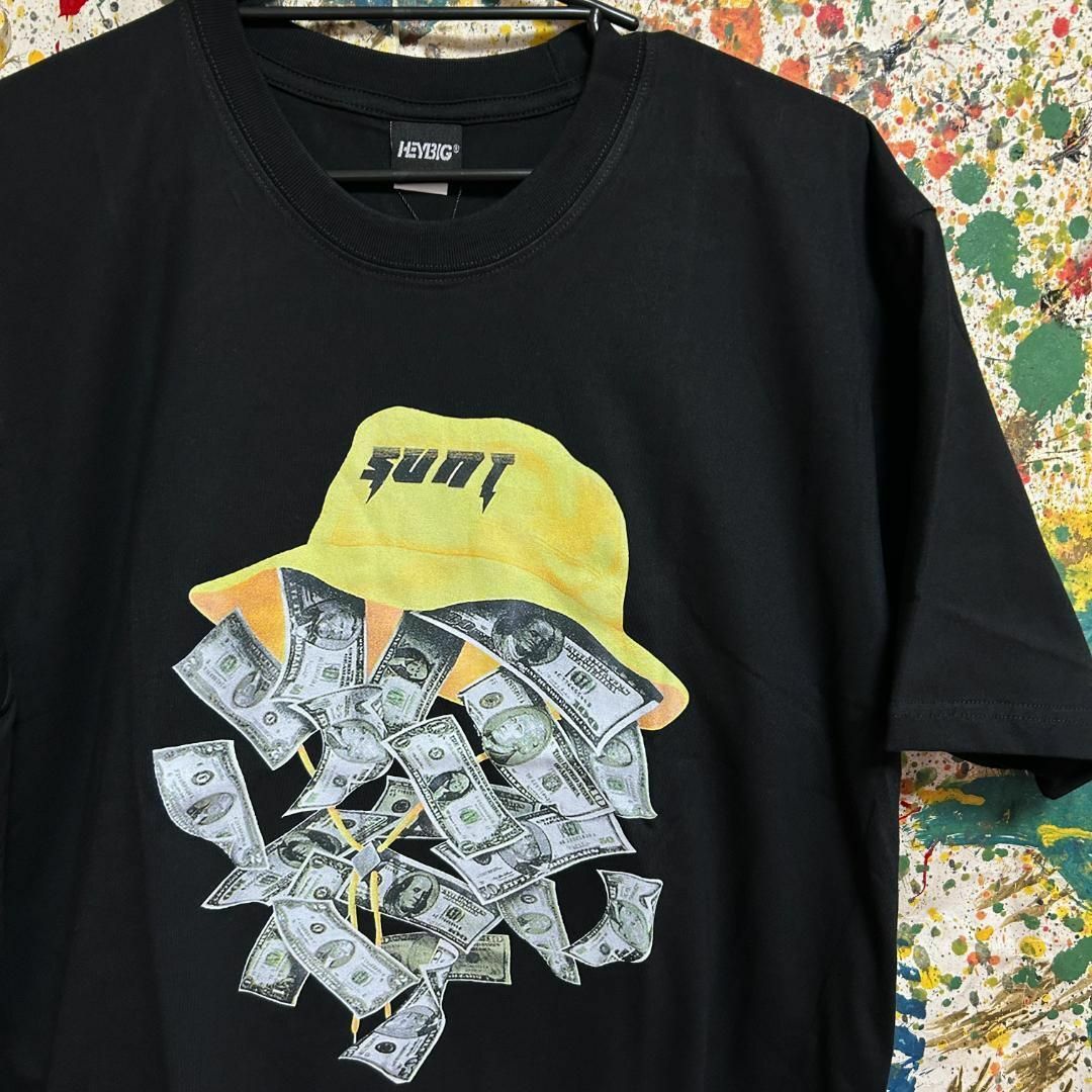 MONEY DOPE Tシャツ 半袖 メンズ 新品 個性的 黒 イエロー メンズのトップス(Tシャツ/カットソー(半袖/袖なし))の商品写真