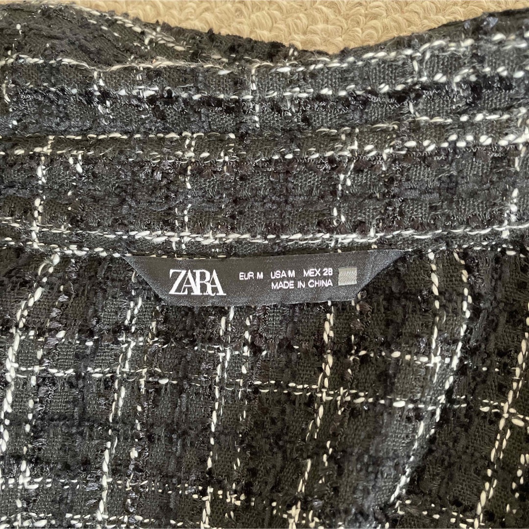 ZARA(ザラ)のツイードシャツ　ツイードチェックシャツ レディースのトップス(シャツ/ブラウス(長袖/七分))の商品写真