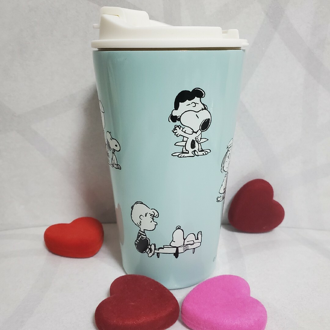 PEANUTS(ピーナッツ)の新品♡スヌーピーフタ付ステンレスタンブラー GREEN インテリア/住まい/日用品のキッチン/食器(タンブラー)の商品写真