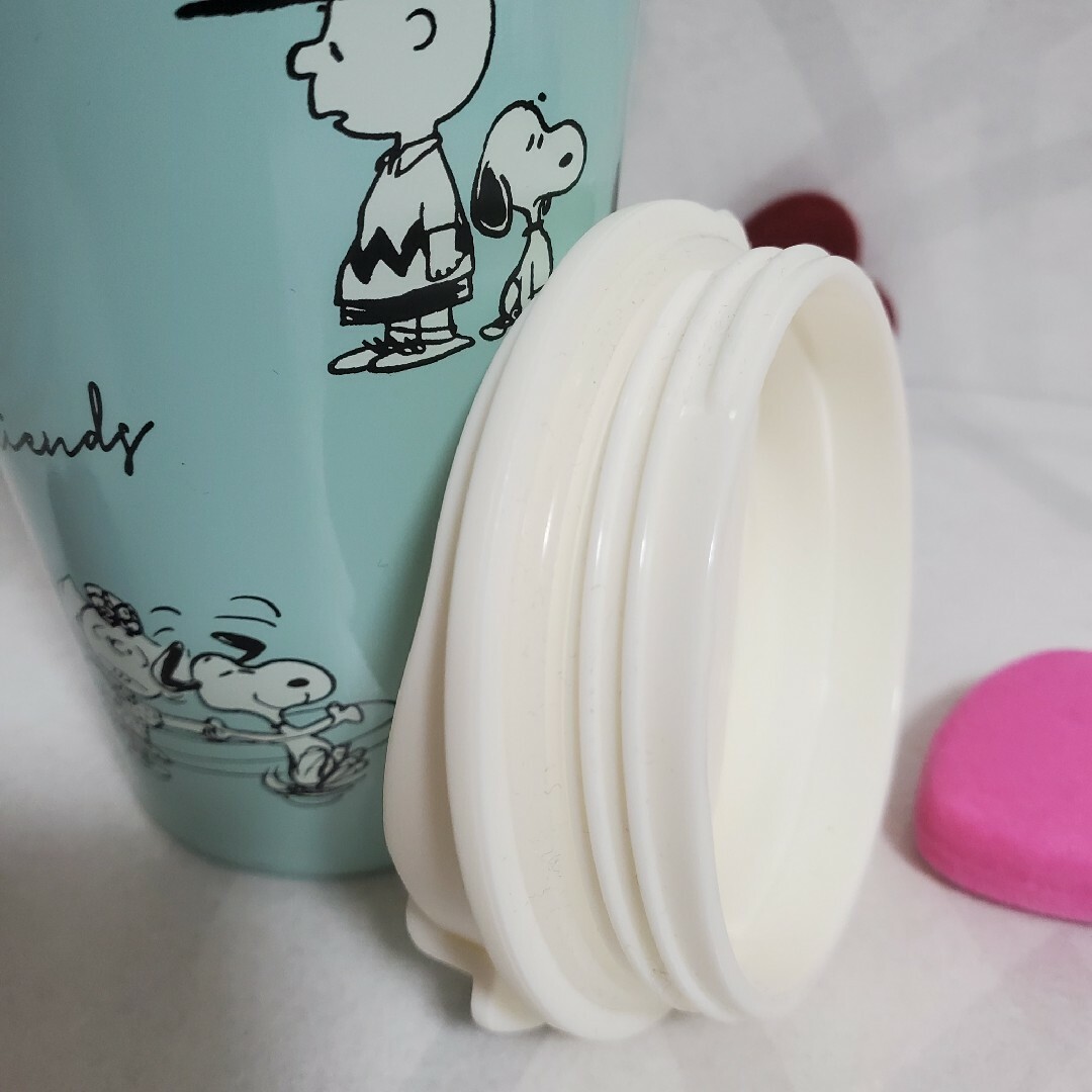 PEANUTS(ピーナッツ)の新品♡スヌーピーフタ付ステンレスタンブラー GREEN インテリア/住まい/日用品のキッチン/食器(タンブラー)の商品写真