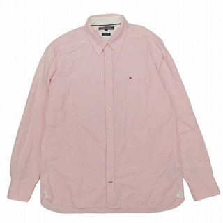 トミーヒルフィガー(TOMMY HILFIGER)の美品 トミーヒルフィガー ボタンダウン シャツ カットソー 長袖 XL(シャツ)