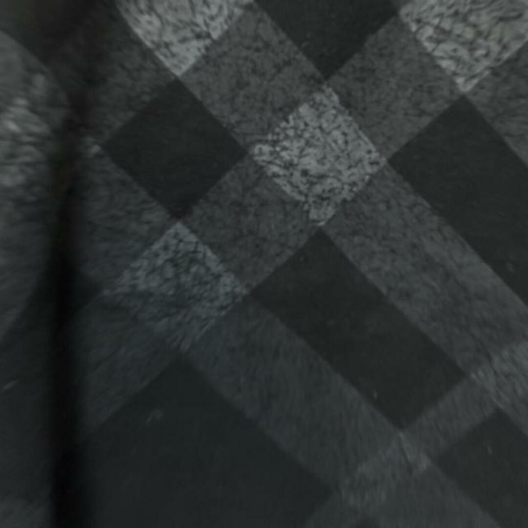 BURBERRY BLACK LABEL(バーバリーブラックレーベル)のBurberry Black Label(バーバリーブラックレーベル) 長袖カットソー サイズ2 M メンズ美品  - 黒×ダークグレー×グレー クルーネック/チェック柄 メンズのトップス(Tシャツ/カットソー(七分/長袖))の商品写真