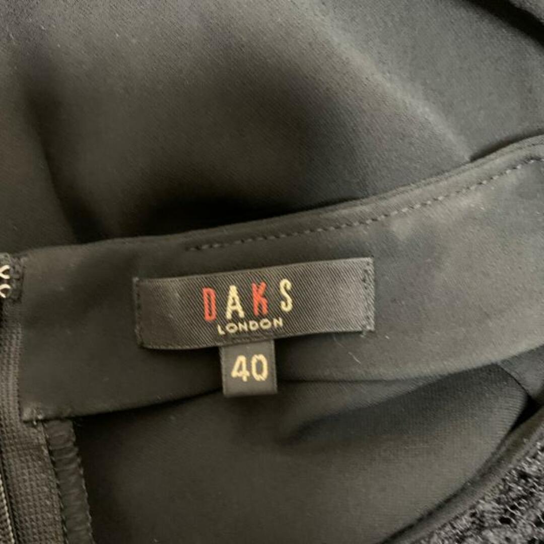 DAKS(ダックス)のDAKS(ダックス) 長袖カットソー サイズ40 L レディース美品  - 黒 花柄/レース レディースのトップス(カットソー(長袖/七分))の商品写真