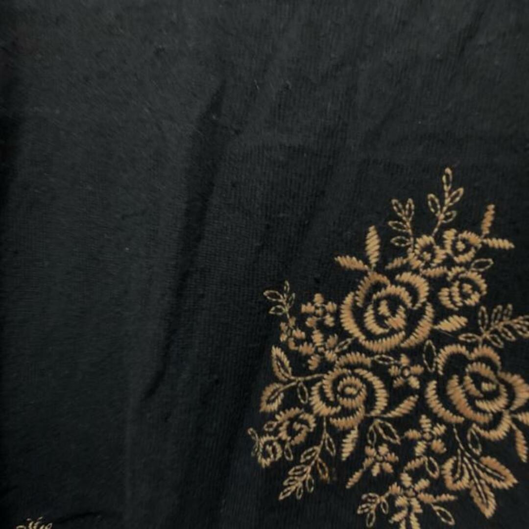DAKS(ダックス)のDAKS(ダックス) 長袖カットソー サイズ40 L レディース美品  - 黒×ベージュ 刺繍 レディースのトップス(カットソー(長袖/七分))の商品写真